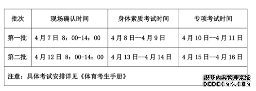 2020年四川普通高校招生体育类专业统考考试时间安排公告