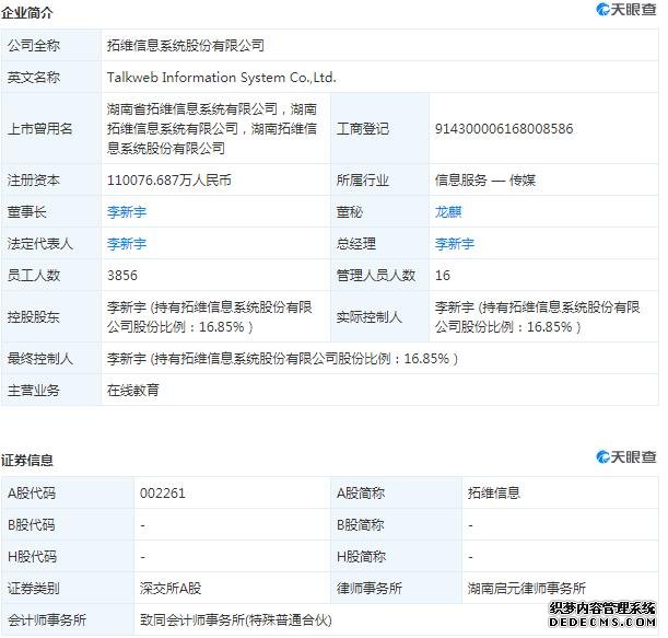 与湘江智能等共建合资公司湘江鲲鹏 拓维信息连