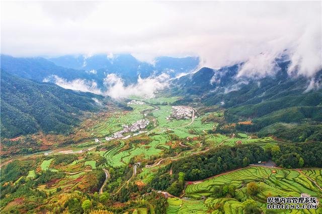 实拍中国最美乡村的春天,婺源万亩油菜花盛放,云海梯田天上人间