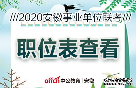 安徽人事考试网:2020安徽上半年事业单位联考职位