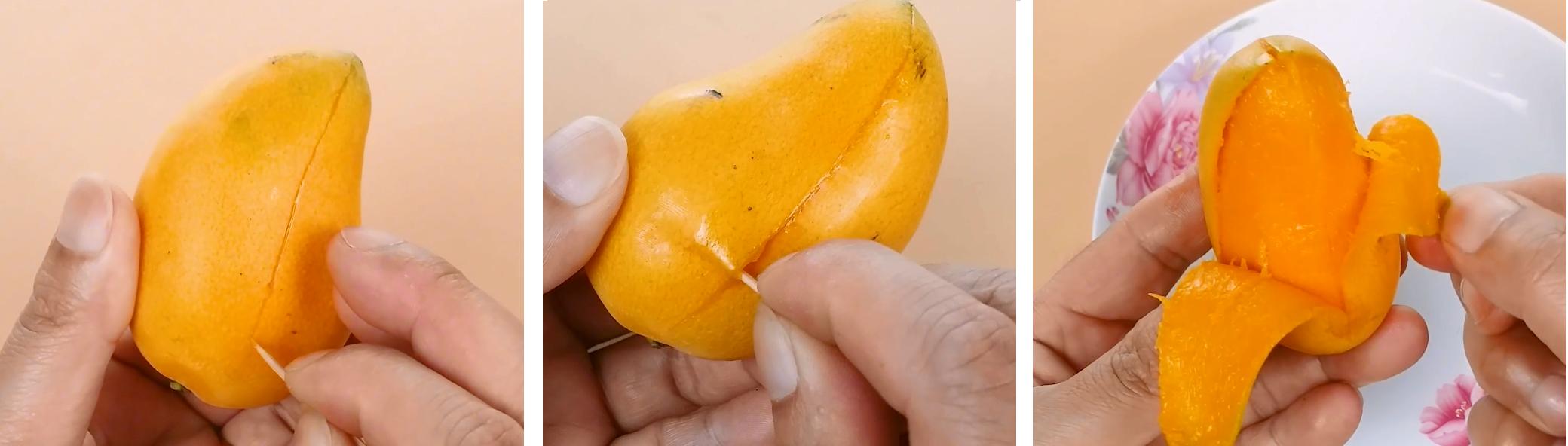 今天才知道，剥芒果这么简单，剥皮不脏手不流汁，这方法太棒了