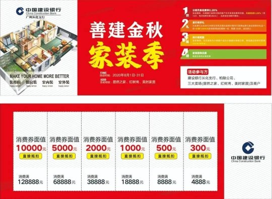 广州2020善建金秋家装季装修消费券发放金额有多少？