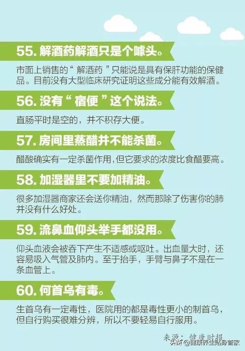 医生说的60个健康知识,每个人都应该看一看!